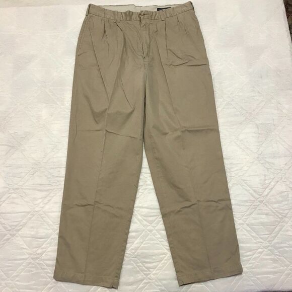 Daniel Cremieux Other - Daniel Cremieux Classics Mens Tan Flat‎ Front Cotton Dress Pants Size 34X29